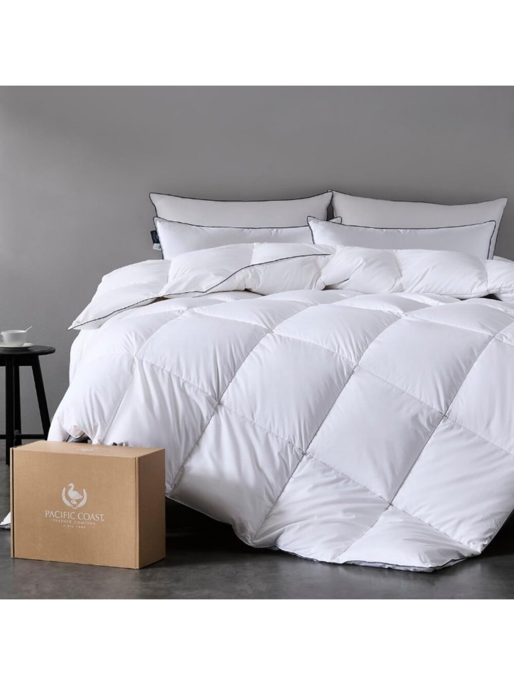 King Size Goose Down Comforter - 420TC Cotton, All-Season, Hidden Baffle Box